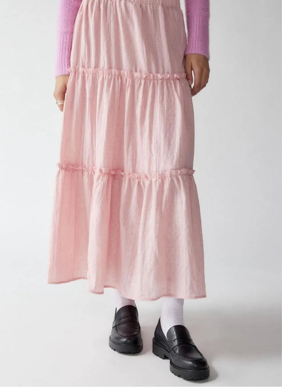 Frill Elastic Waist Skirt