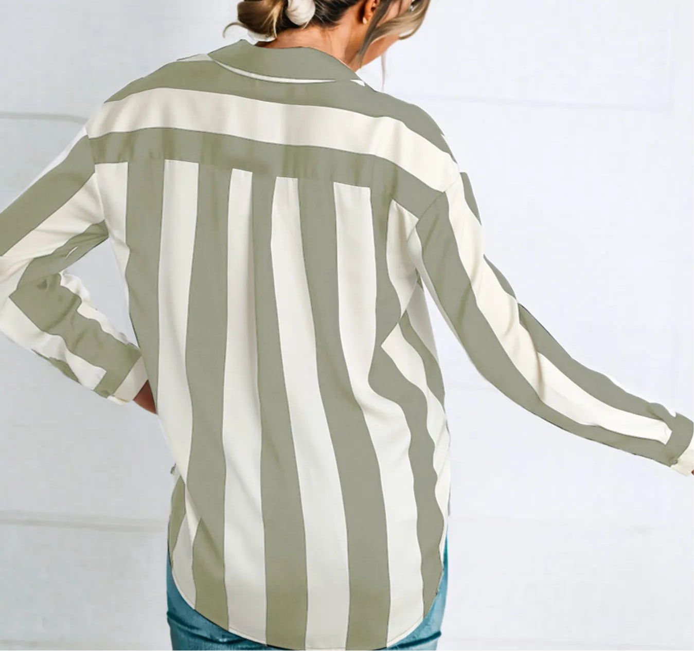 Striped Relaxed Button Up Shirt