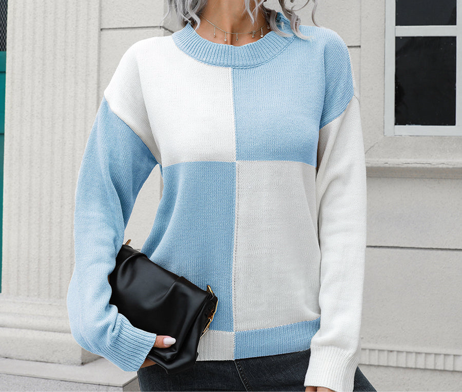Contrast Drop Shoulder Sweater