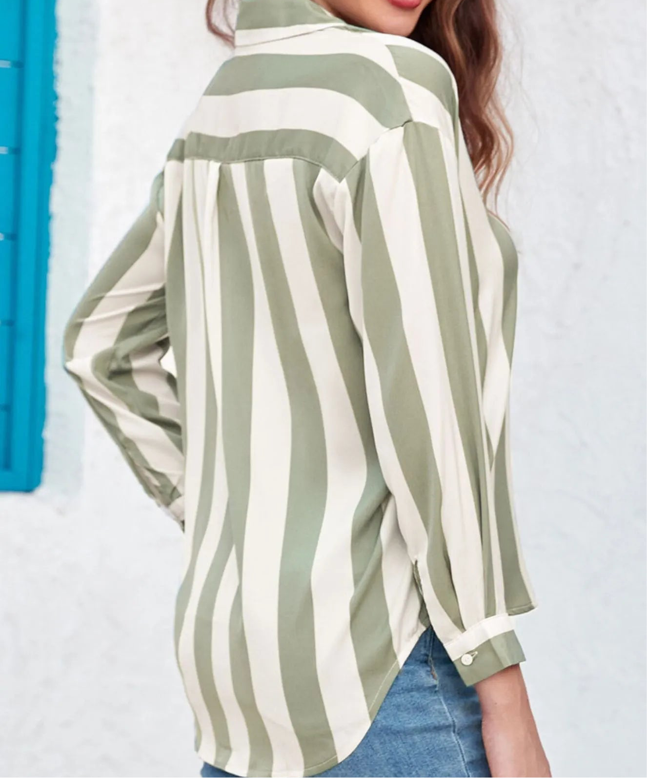 Striped Relaxed Button Up Shirt