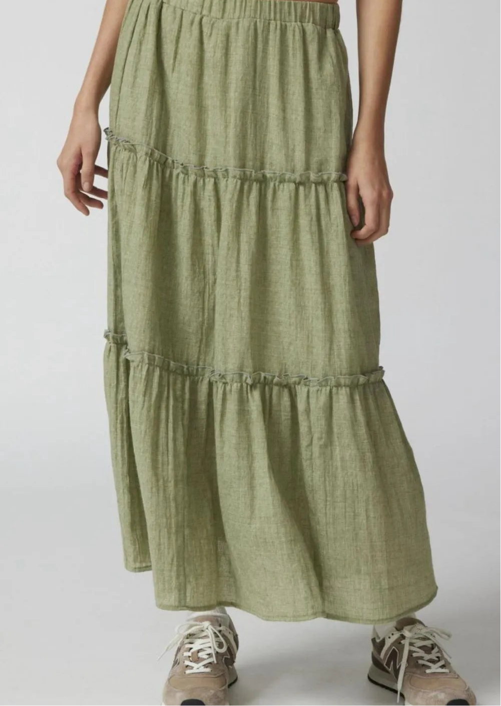 Frill Elastic Waist Skirt