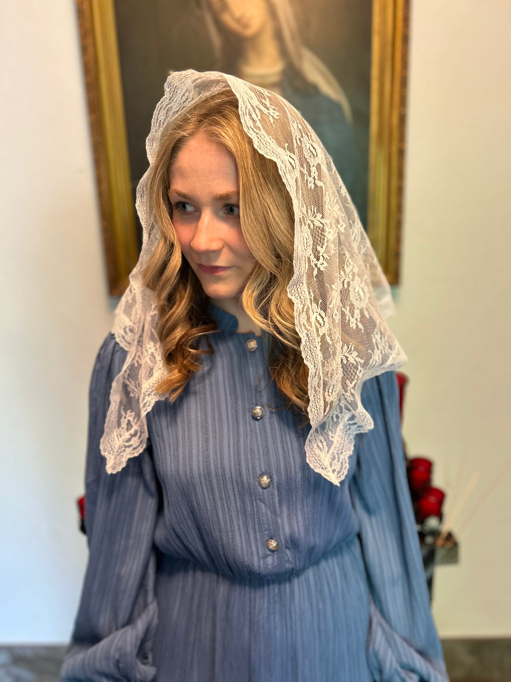 Serenity Rose, D Shaped Veil