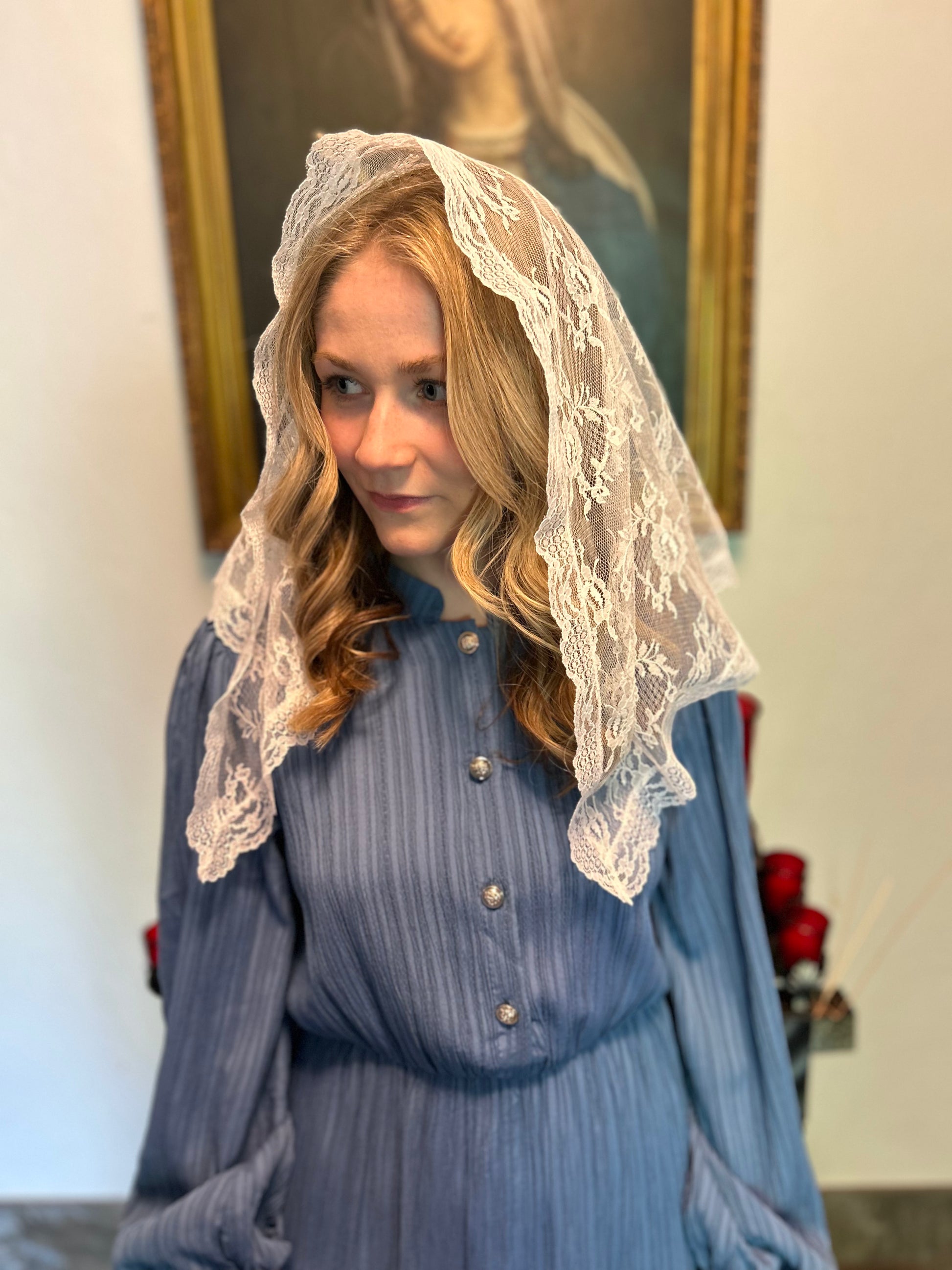 Serenity Rose, D Shaped Veil