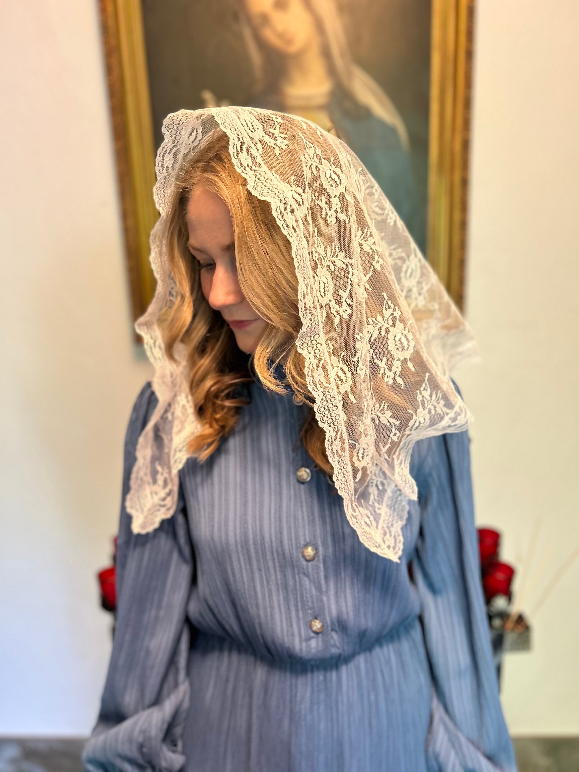 Serenity Rose, D Shaped Veil