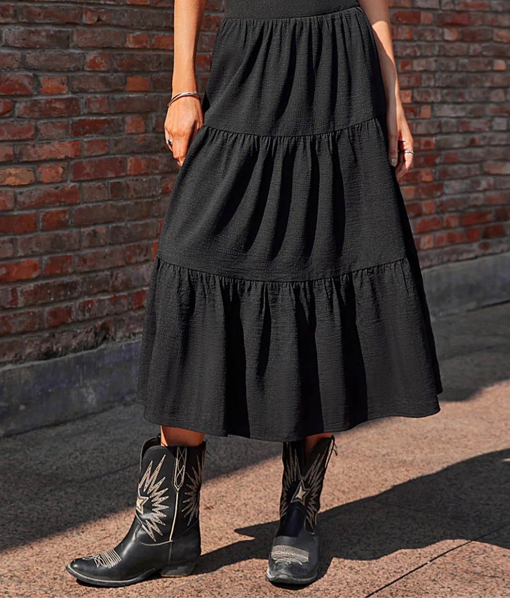 Tiered Midi Skirt