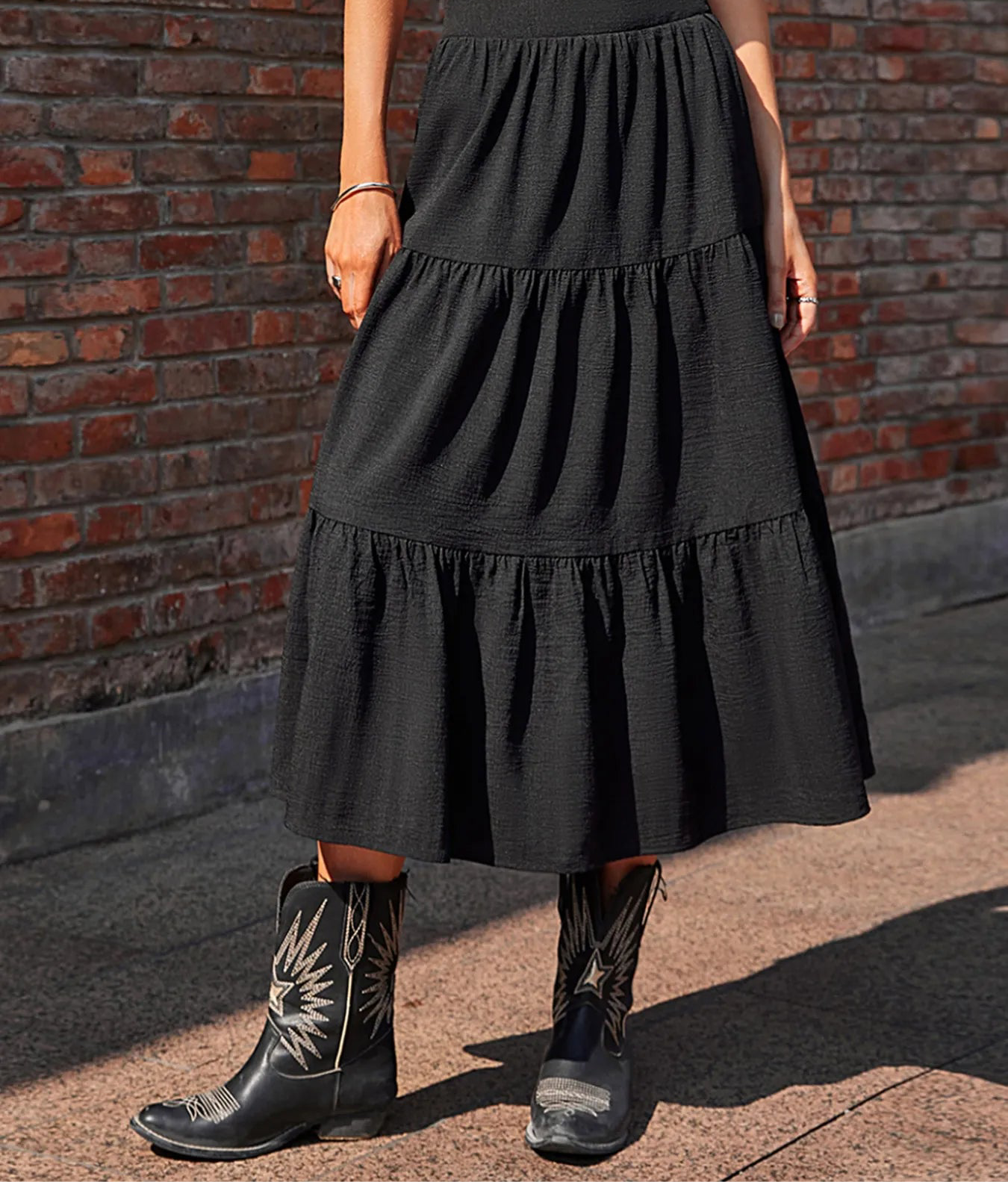 Tiered Midi Skirt