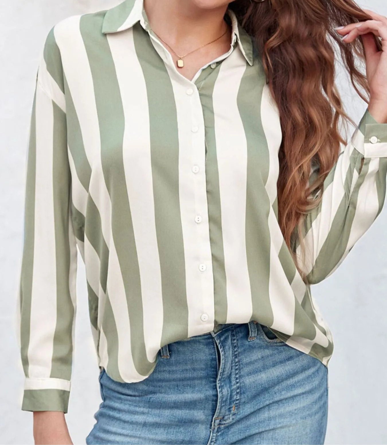 Striped Relaxed Button Up Shirt