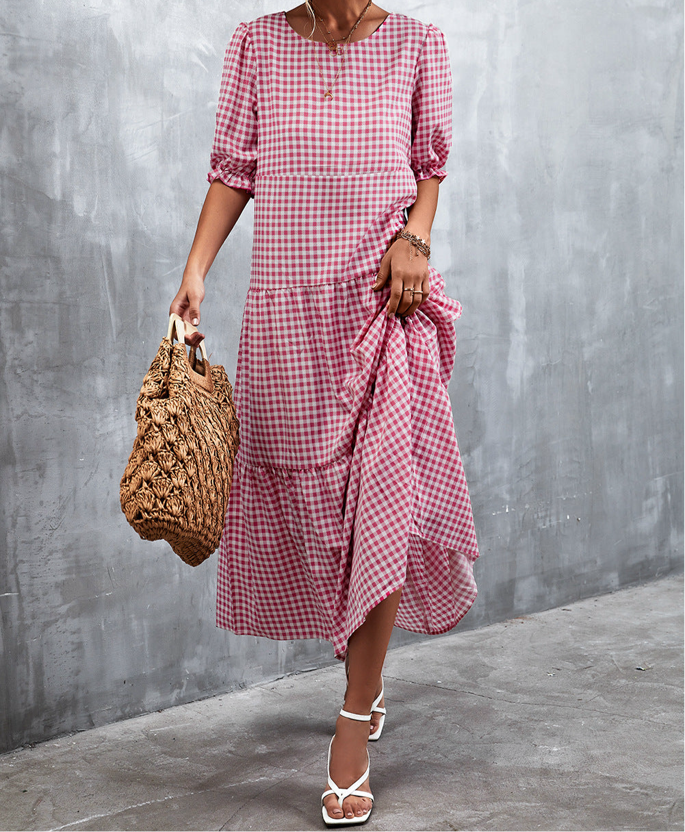 Printed Flounce Sleeve Tiered Dress