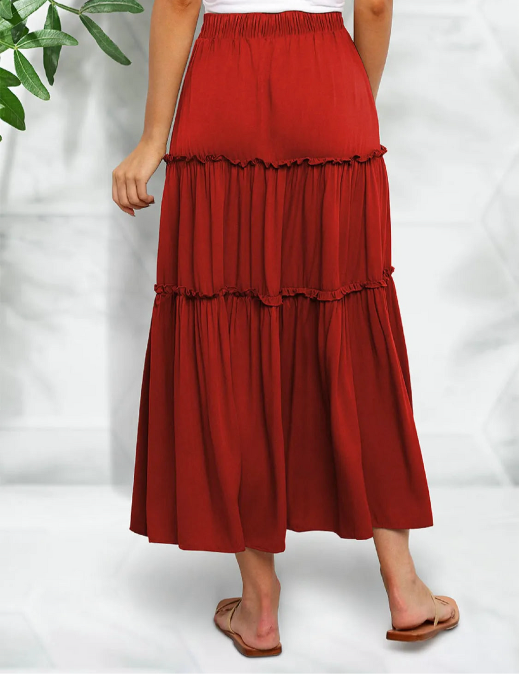 Frill Tiered Midi Skirt