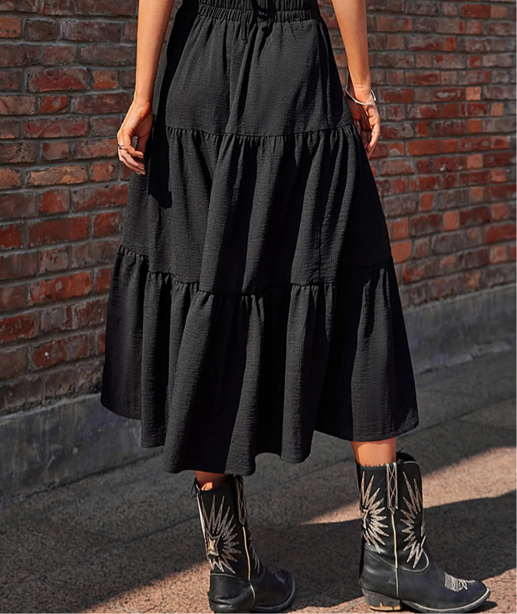 Tiered Midi Skirt