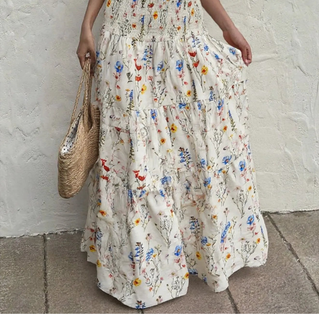 Floral Tiered Maxi Skirt