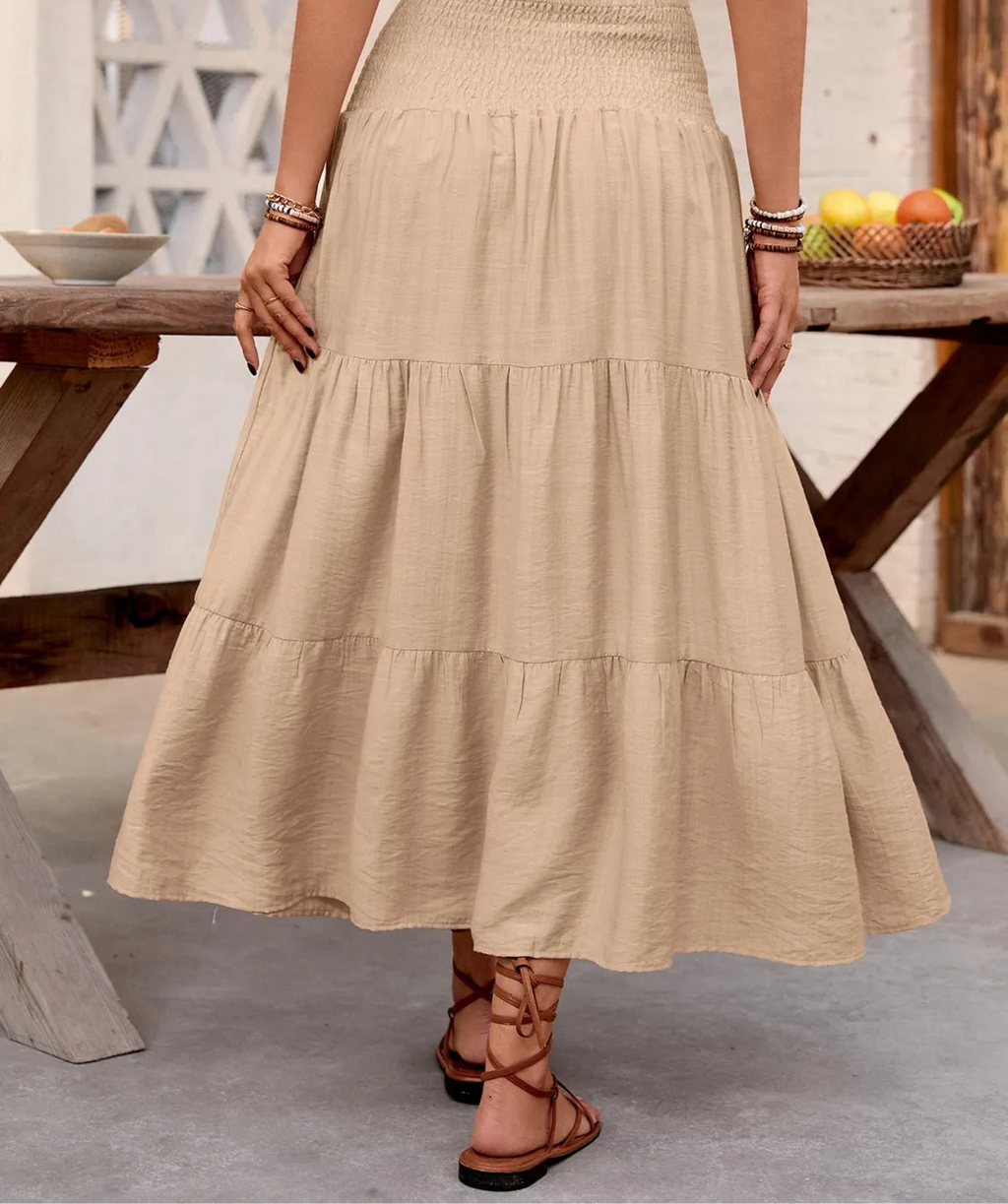 Smocked Tiered Skirt