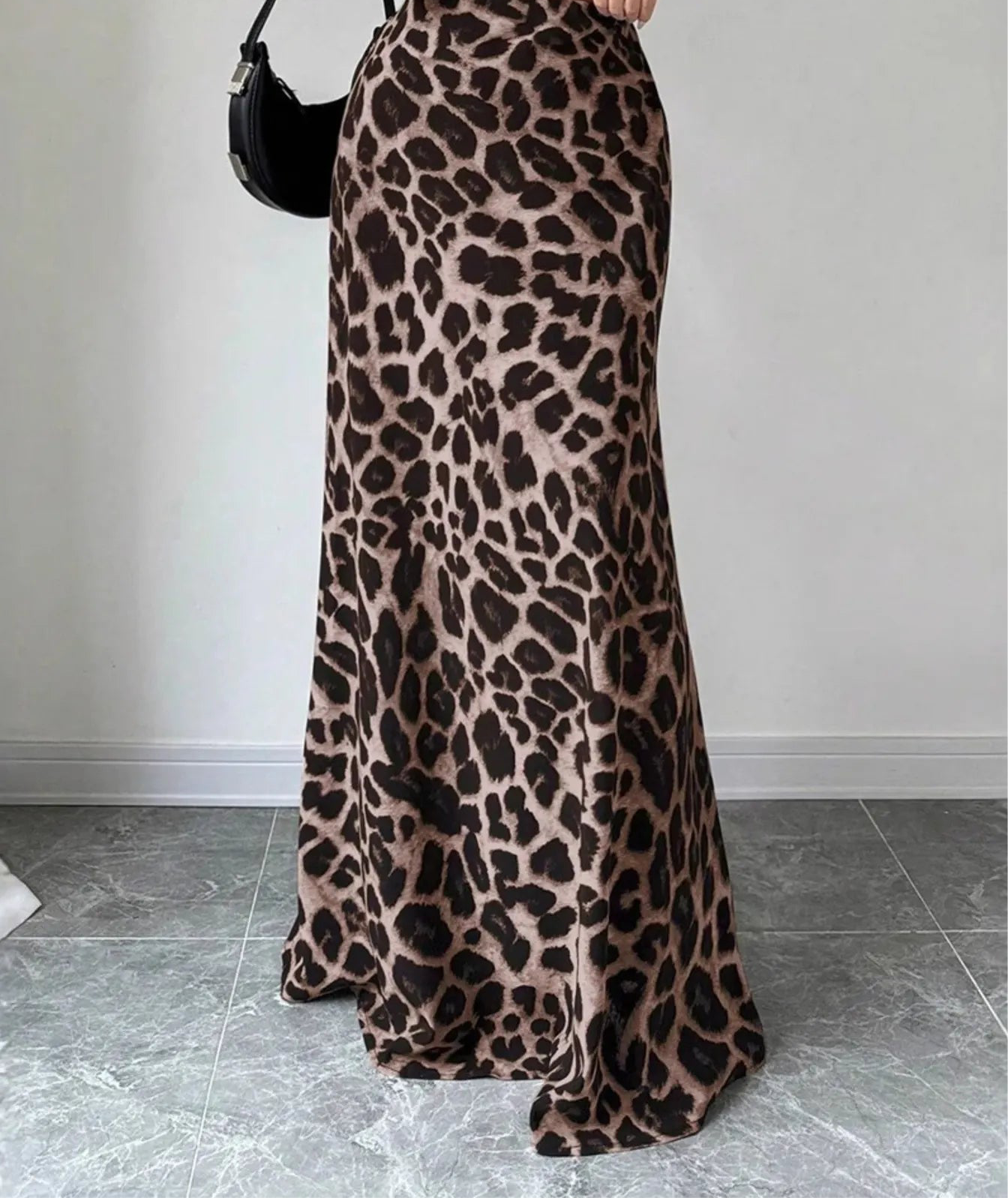 Leopard Print High-Waisted Maxi Skirt