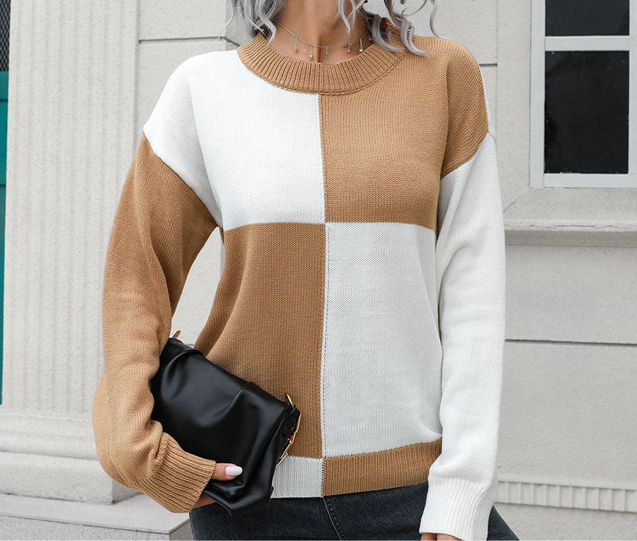 Contrast Drop Shoulder Sweater
