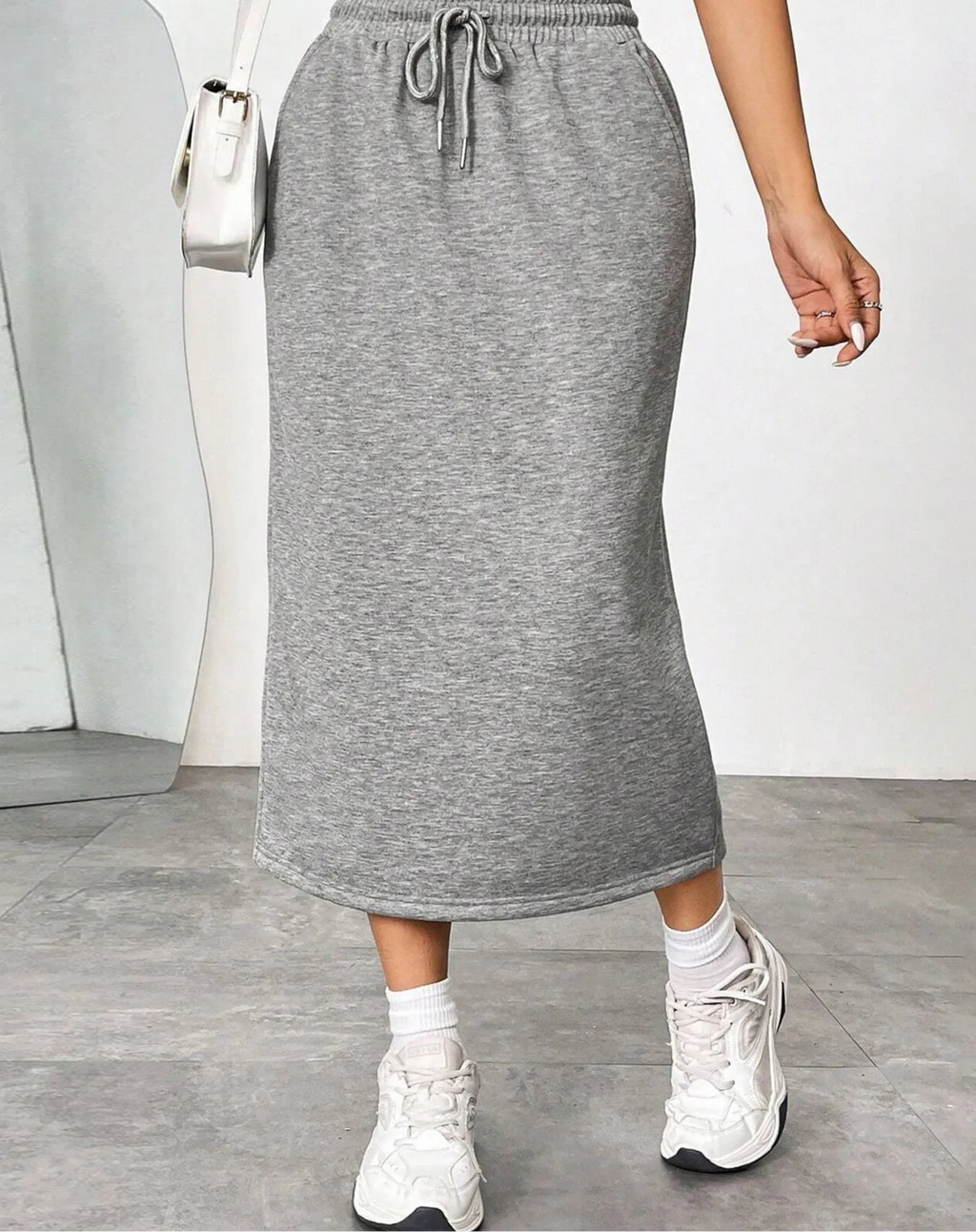 Drawstring Midi Skirt