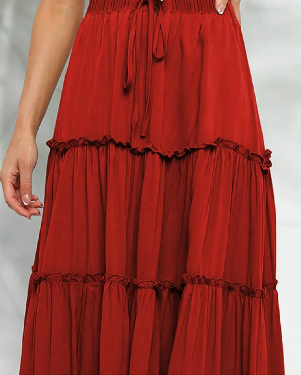 Frill Tiered Midi Skirt