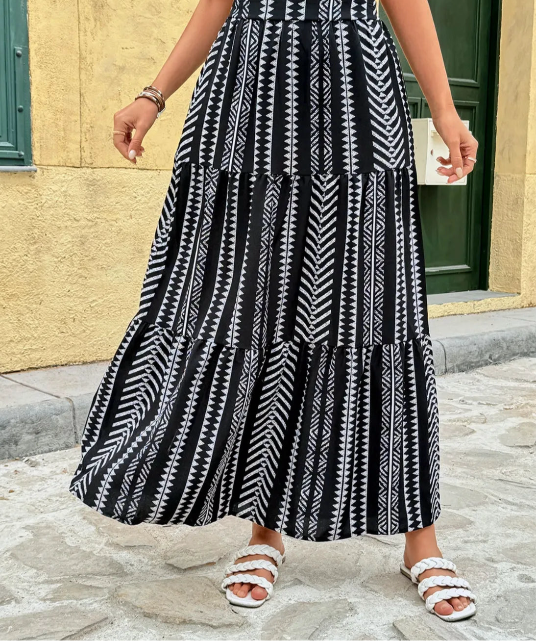 Printed High Waist Skirt