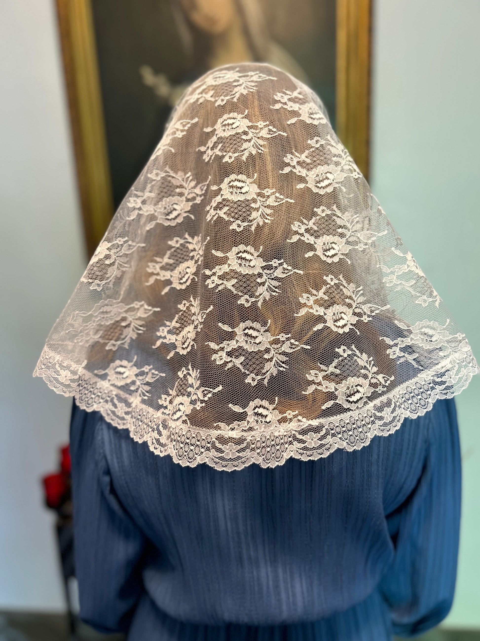 Serenity Rose, D Shaped Veil