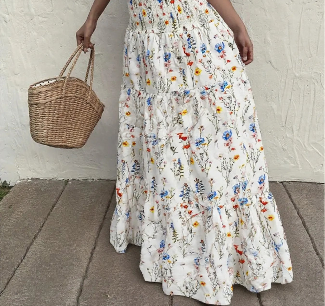 Floral Tiered Maxi Skirt