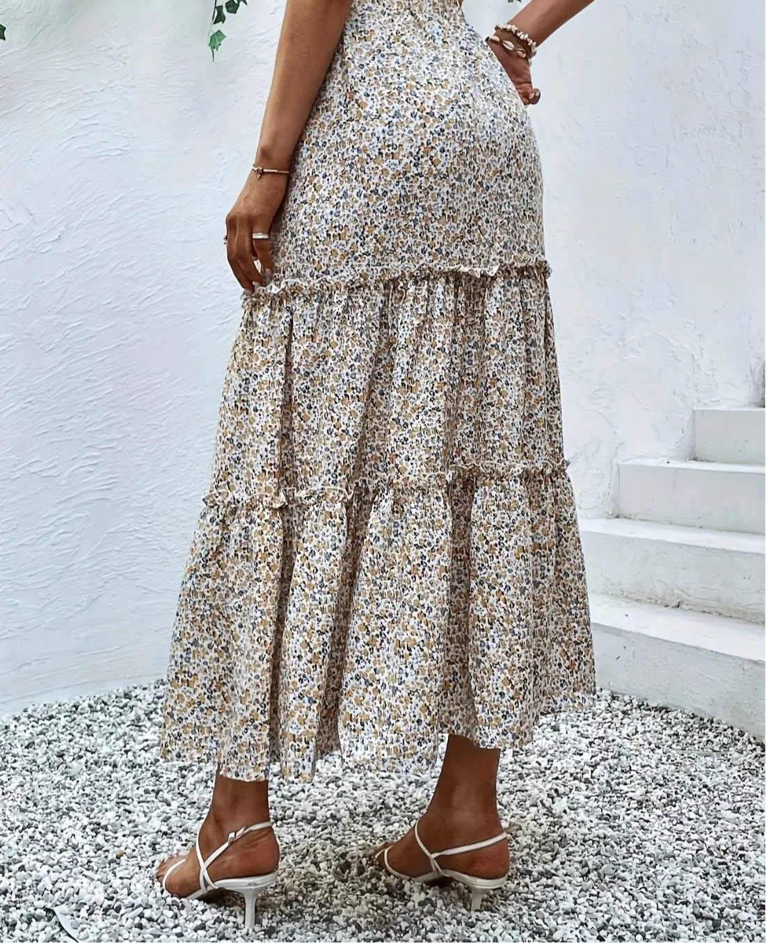 Frill Tiered Printed Skirt