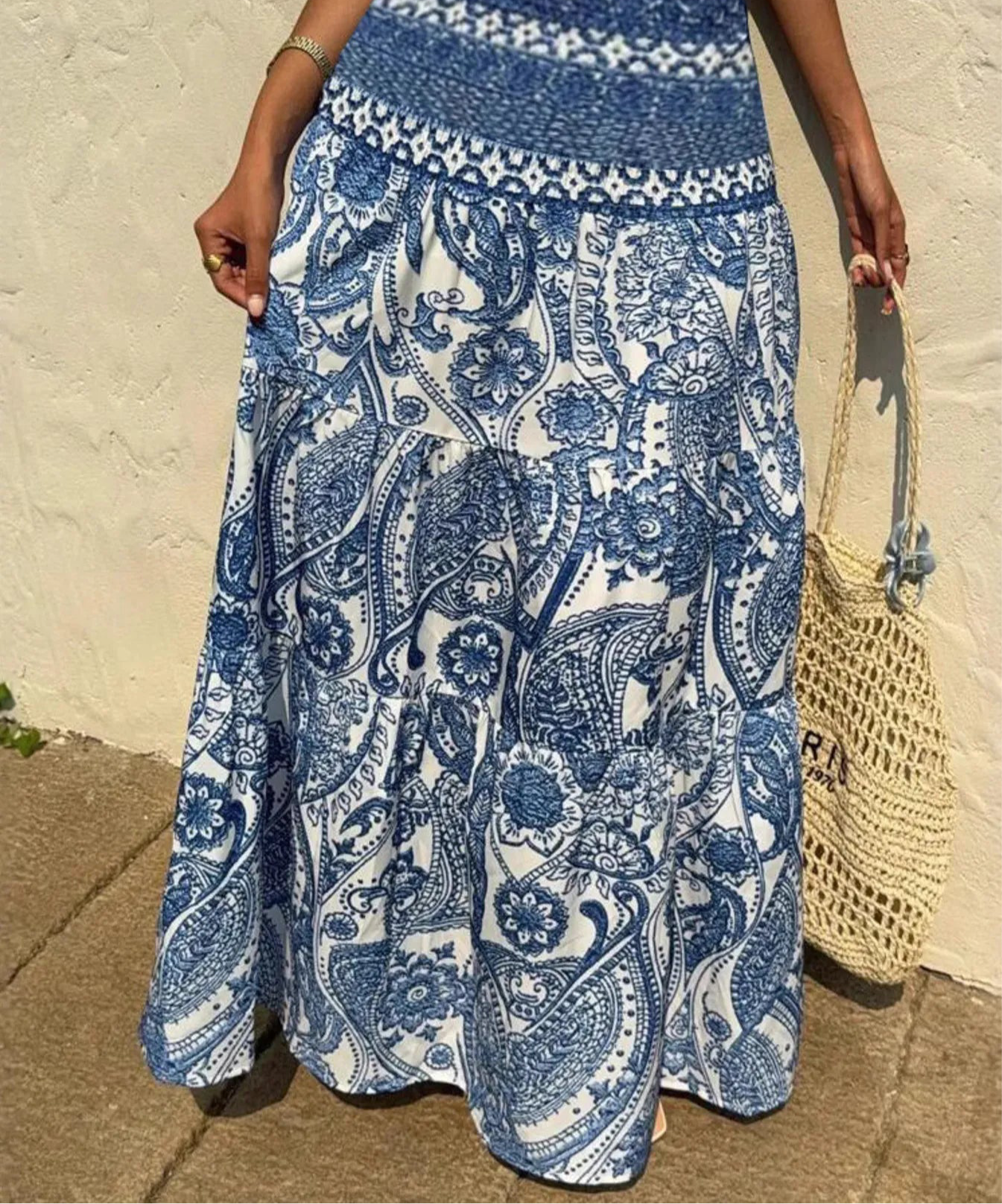 Printed Tiered Maxi Skirt