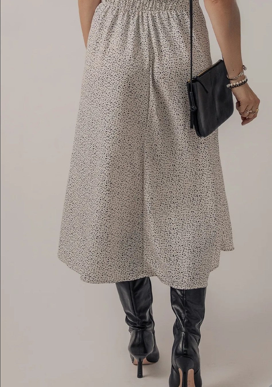 Speckle High Waist Midi Skirt
