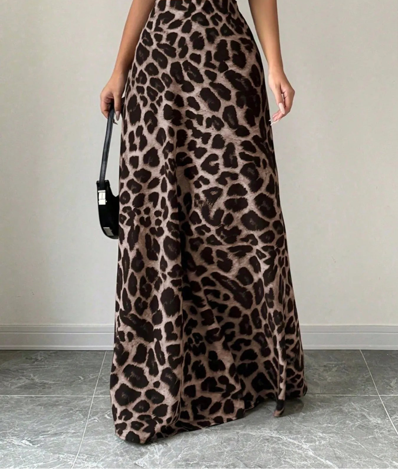 Leopard Print High-Waisted Maxi Skirt