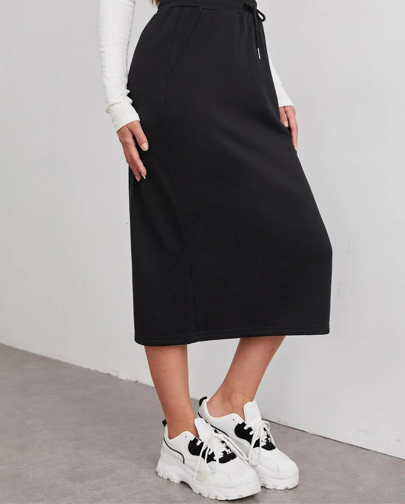Drawstring Midi Skirt