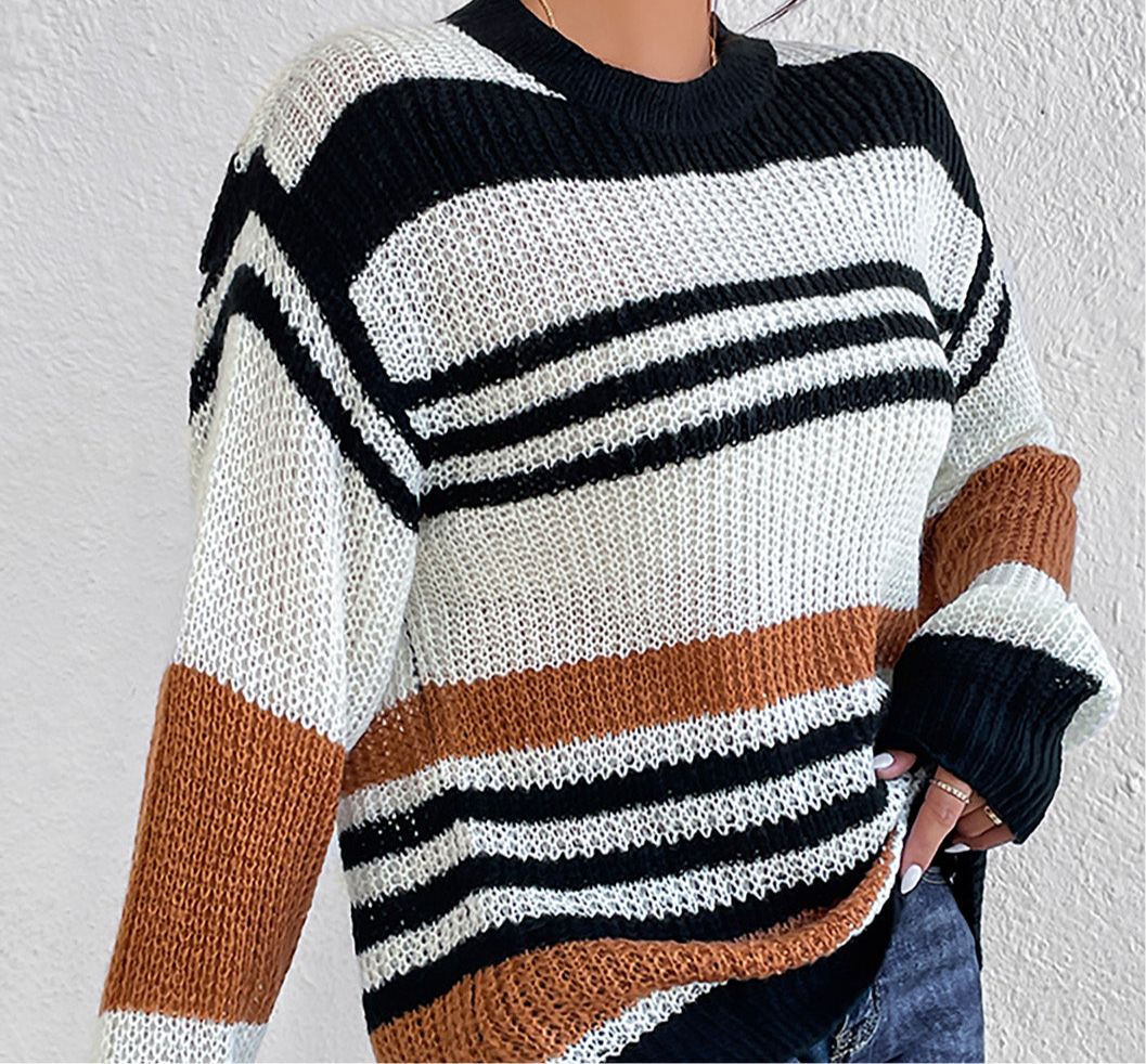 Striped Round Neck Sweater