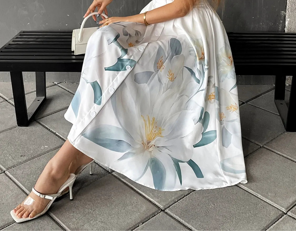 Floral Print Midi Skirt
