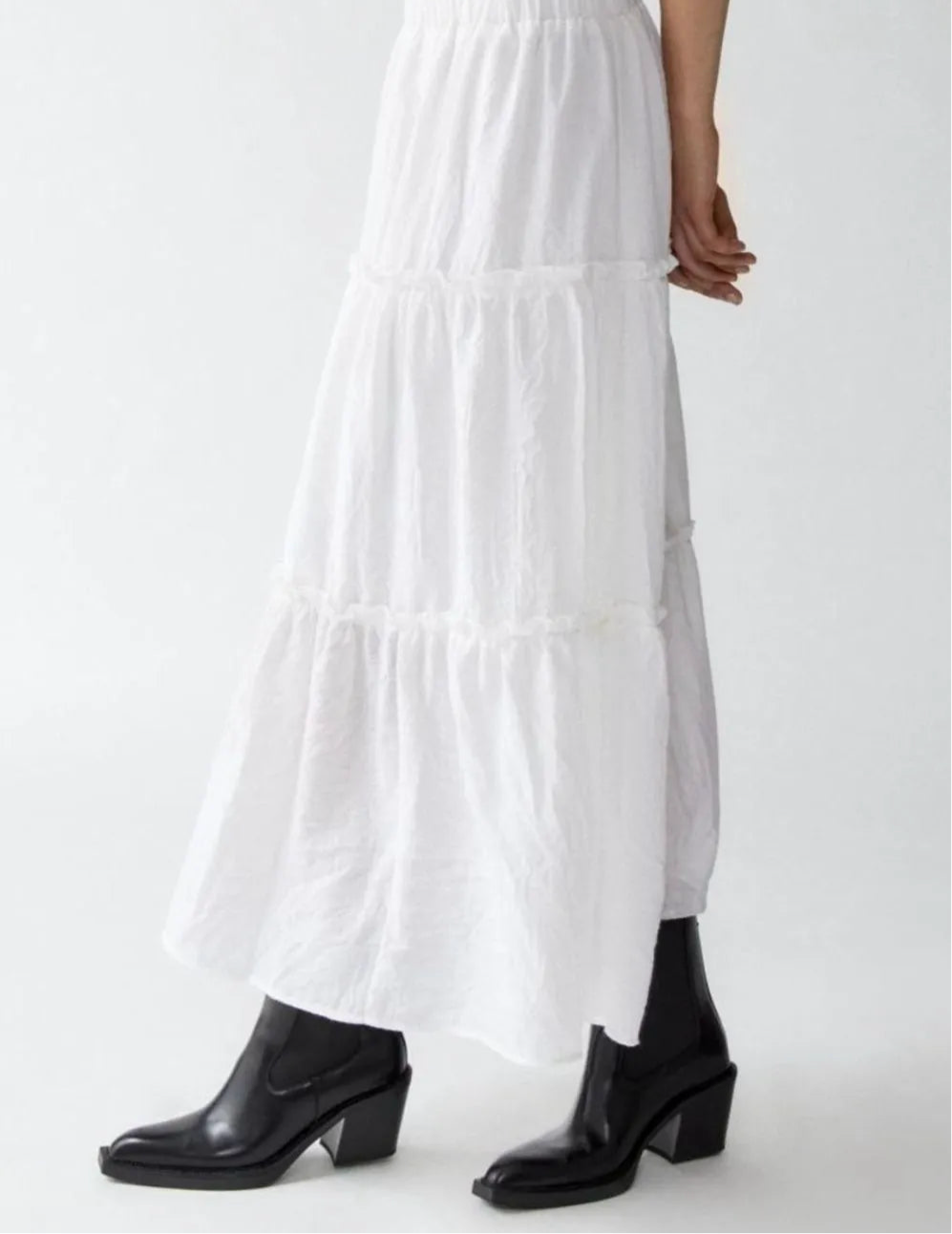 Frill Elastic Waist Skirt