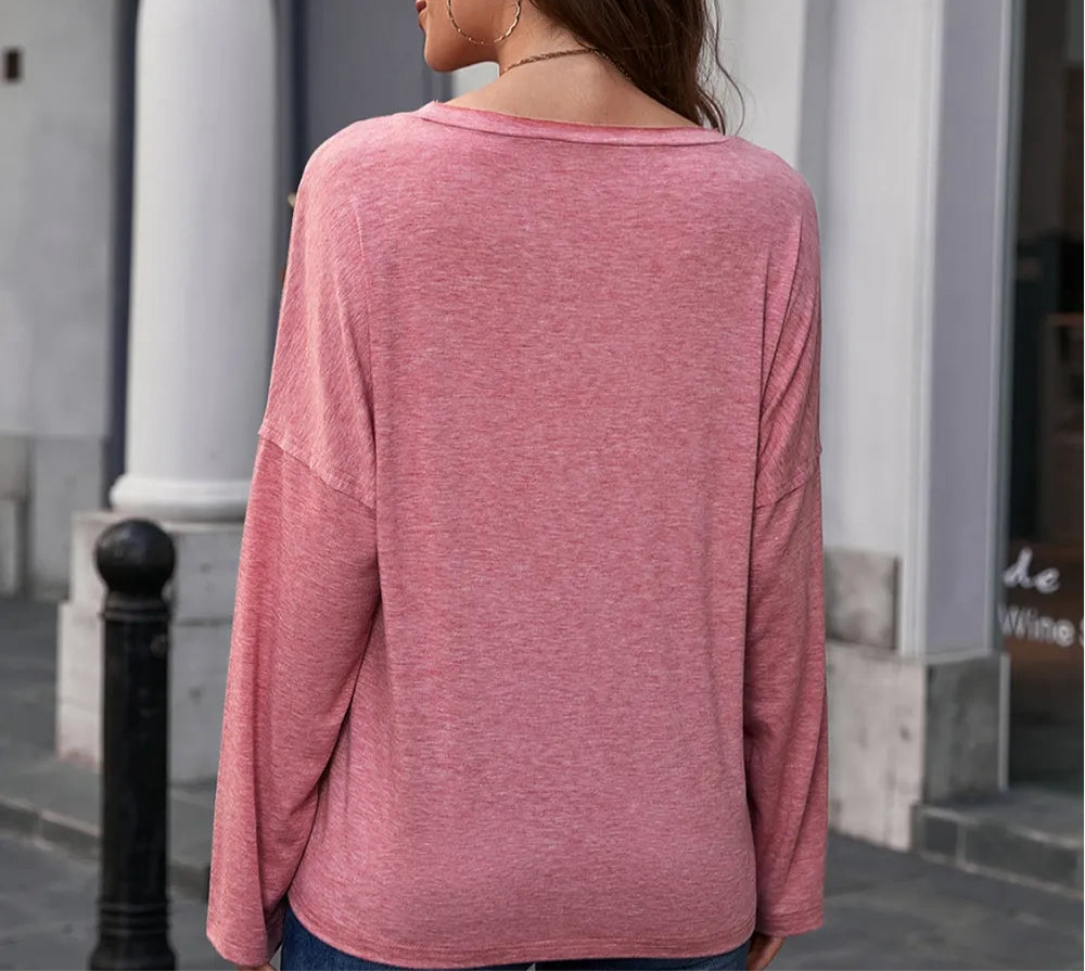 Butterfly Round Neck Dropped Shoulder Blouse