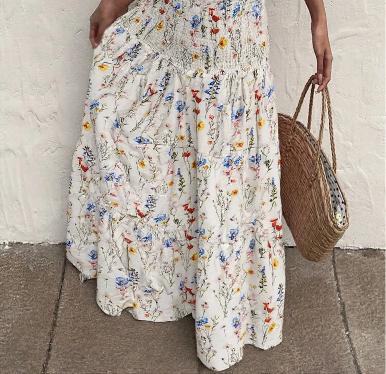 Floral Tiered Maxi Skirt