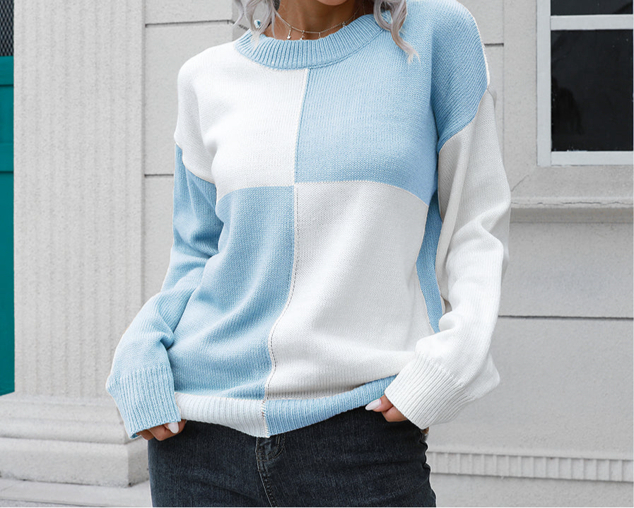 Contrast Drop Shoulder Sweater