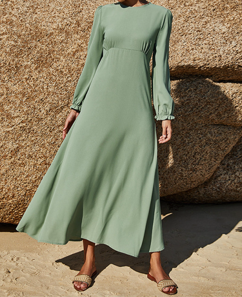 Puff Sleeve Flounce Dress