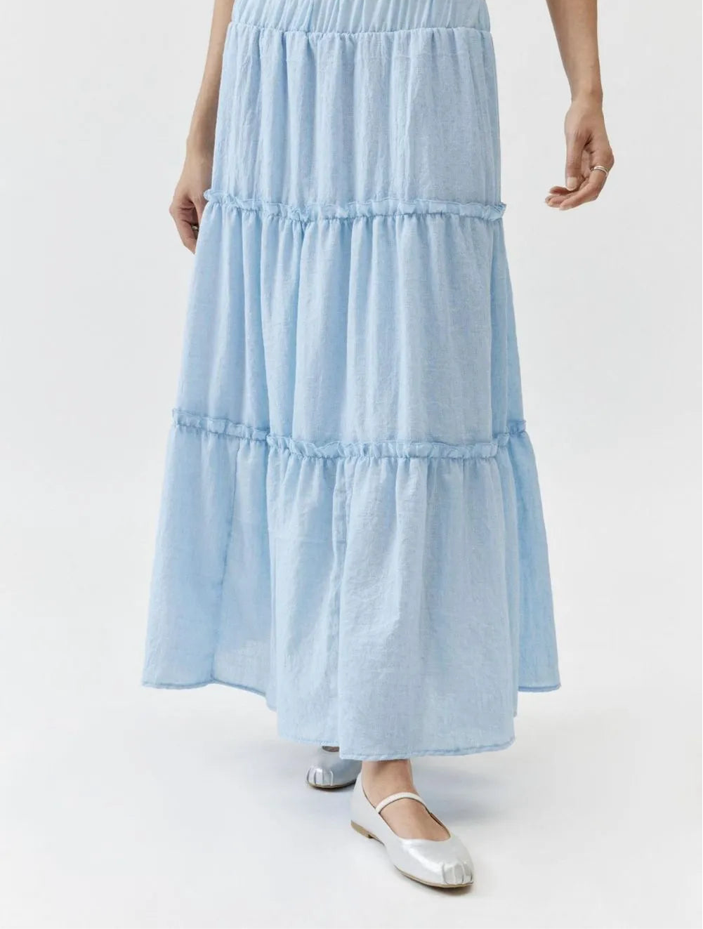 Frill Elastic Waist Skirt