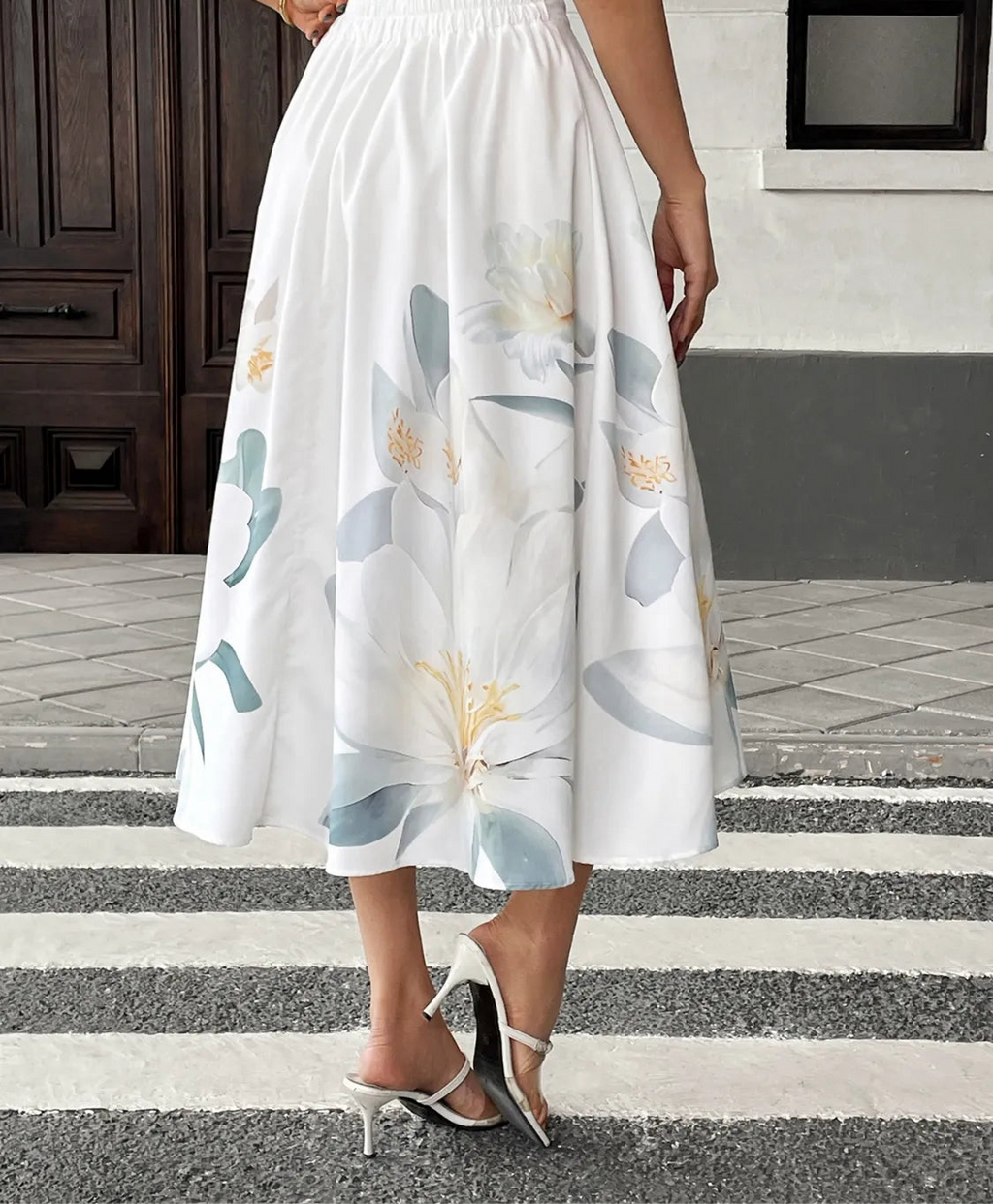 Floral Print Midi Skirt