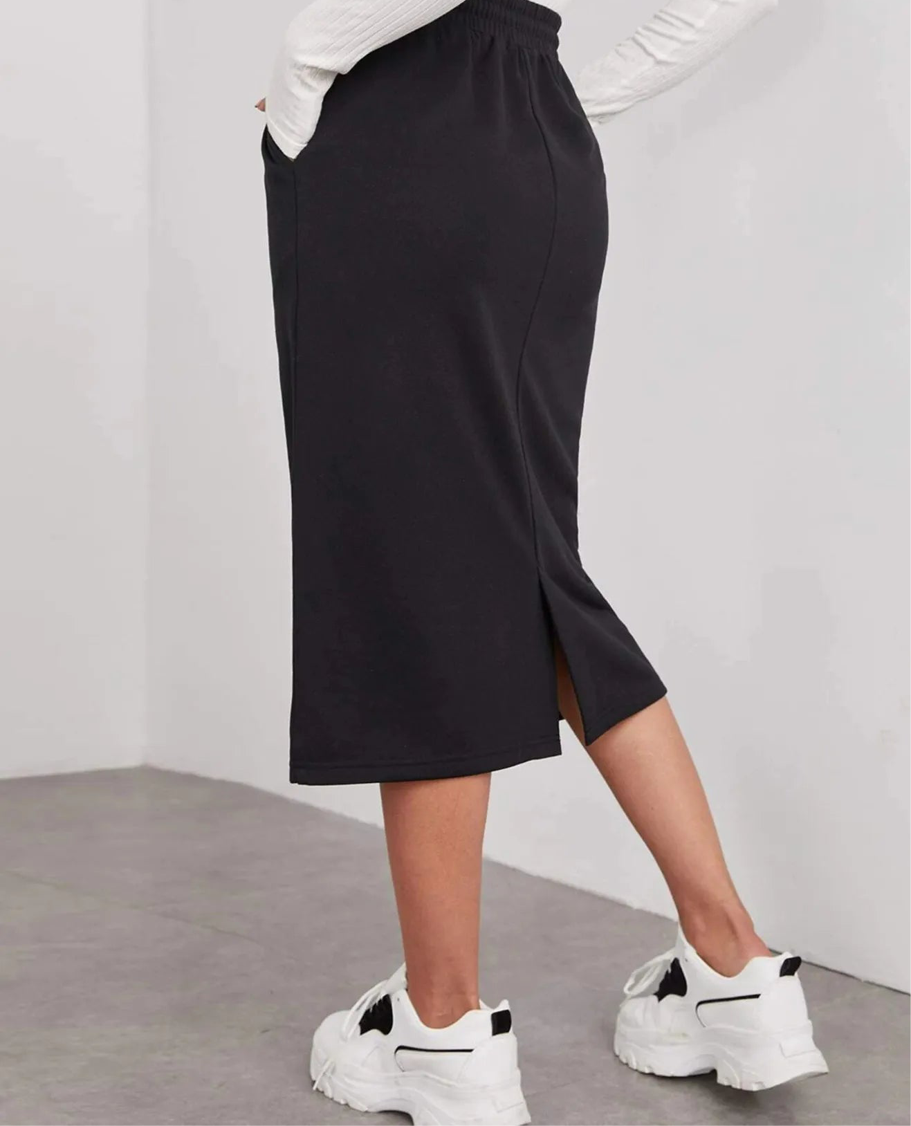 Drawstring Midi Skirt