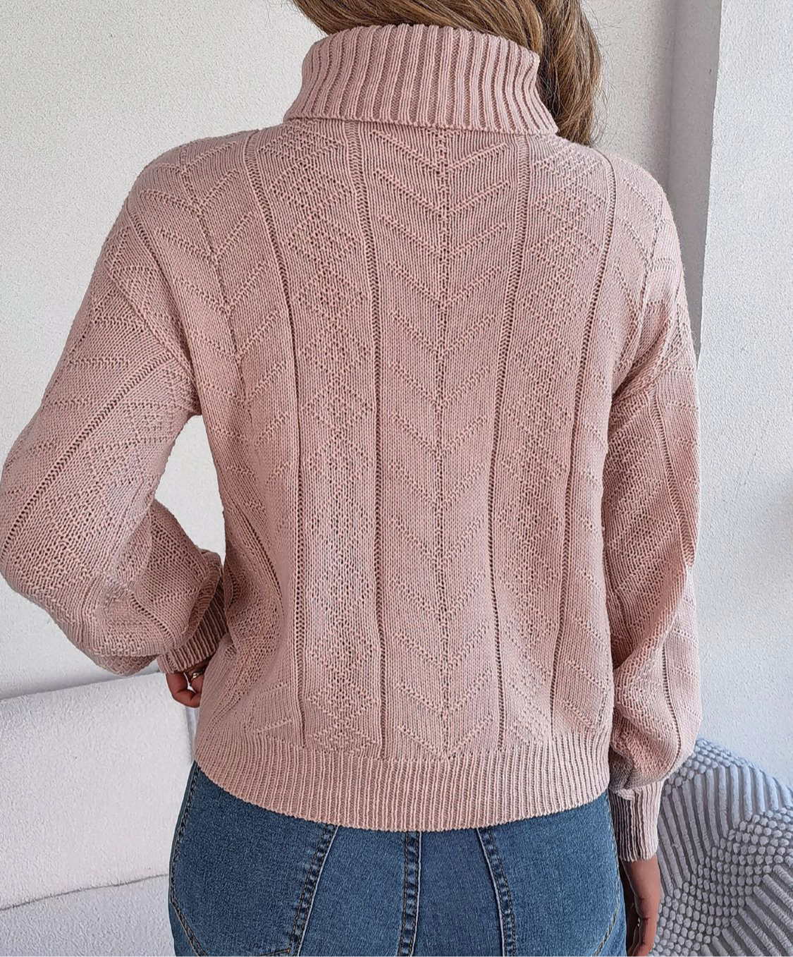 Cable-Knit Turtleneck Sweater