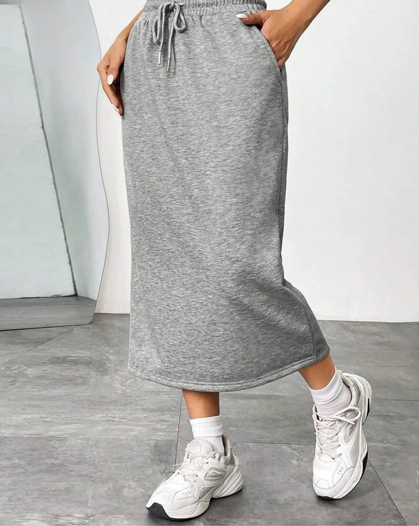 Drawstring Midi Skirt