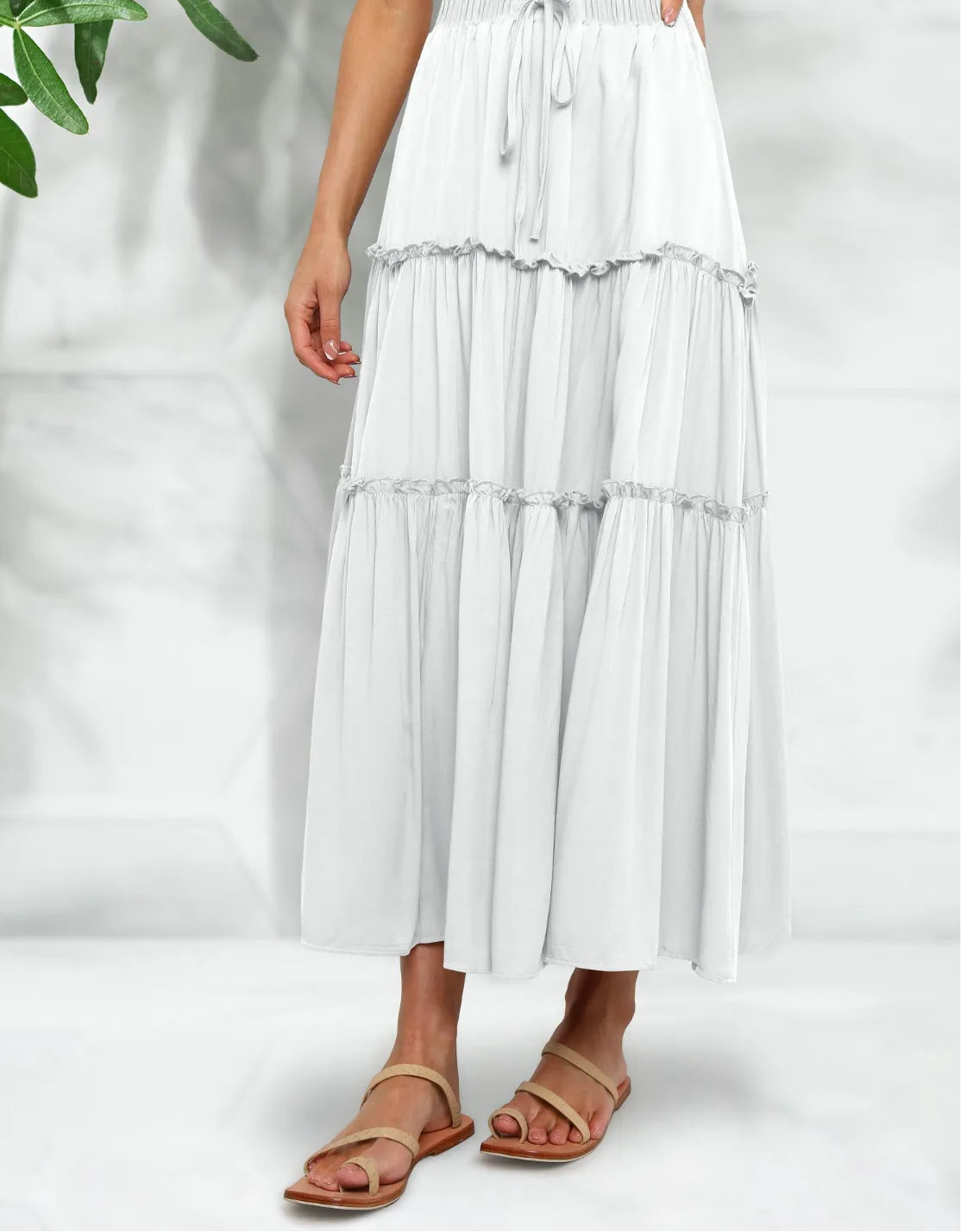 Frill Tiered Midi Skirt