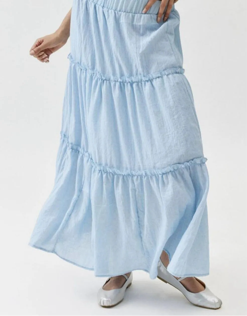 Frill Elastic Waist Skirt