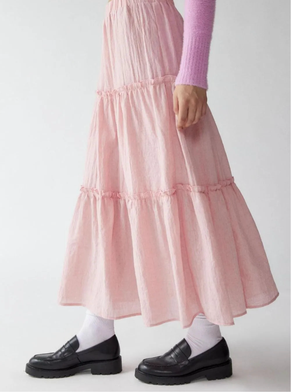 Frill Elastic Waist Skirt