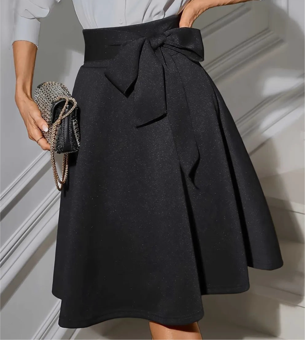 Tied Knee Length Skirt