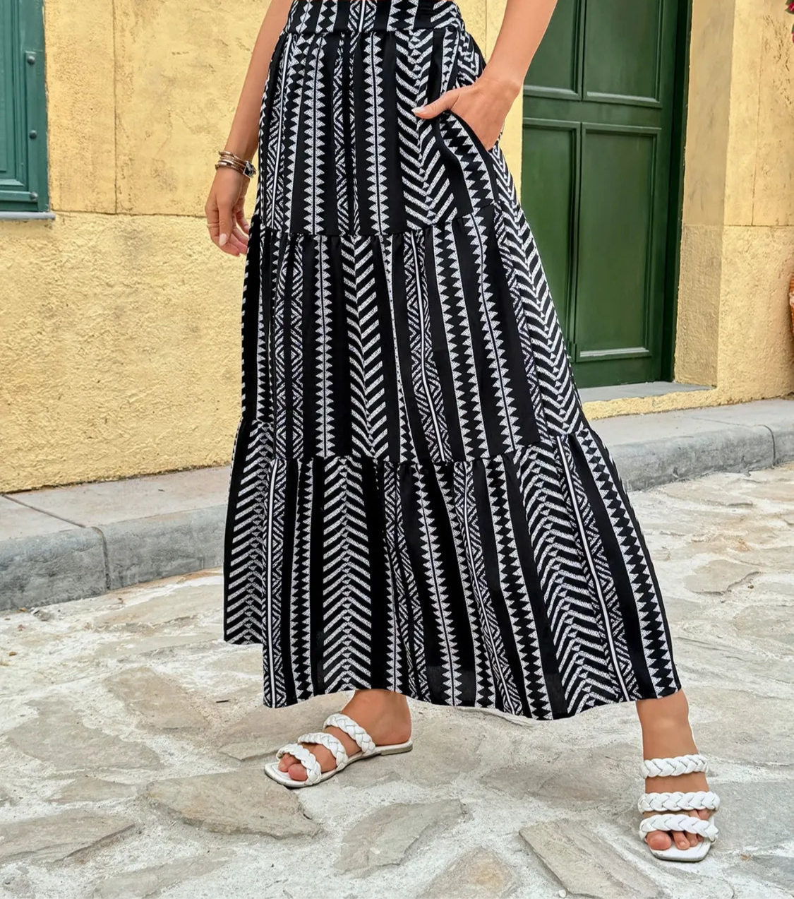 Printed High Waist Skirt
