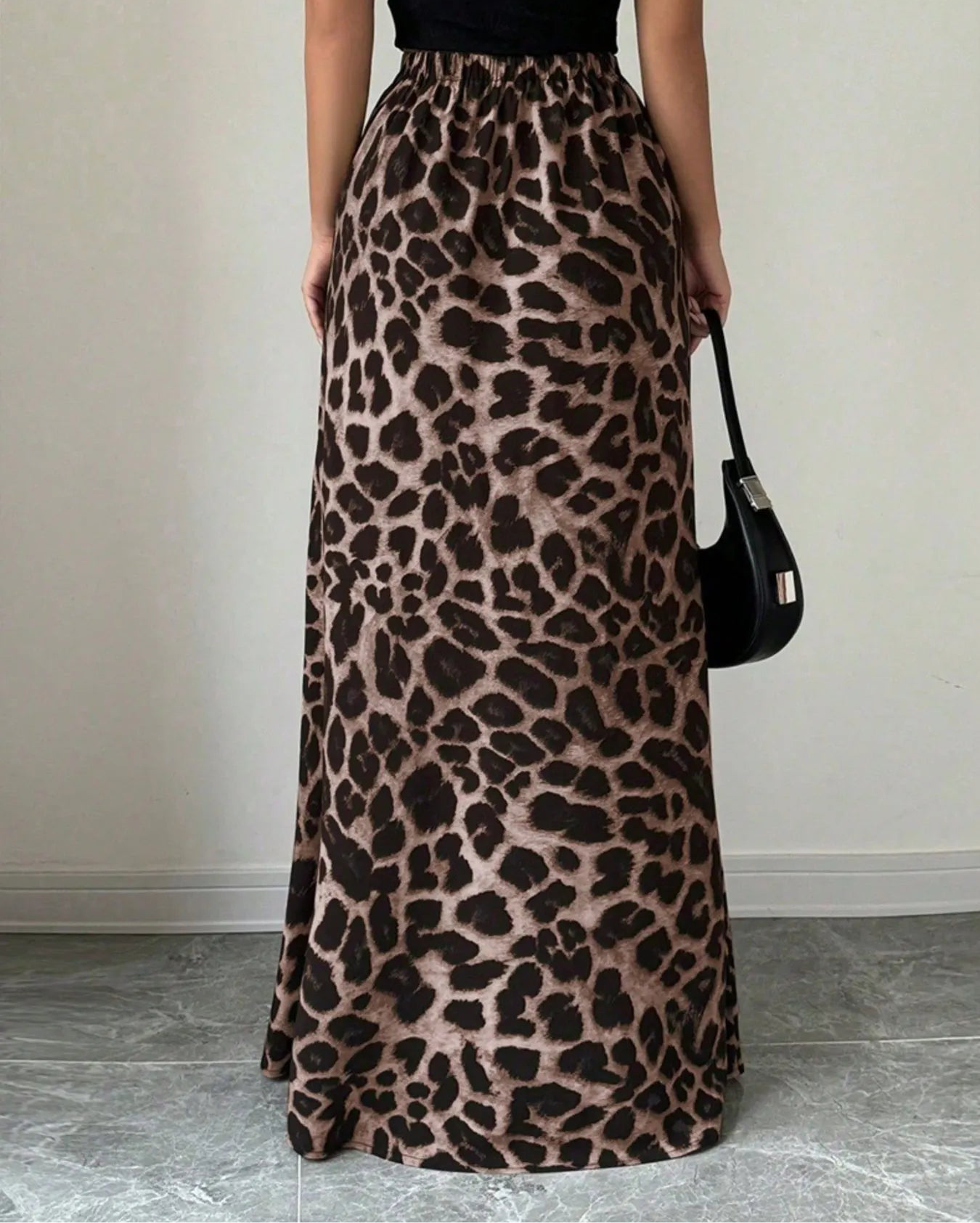 Leopard Print High-Waisted Maxi Skirt