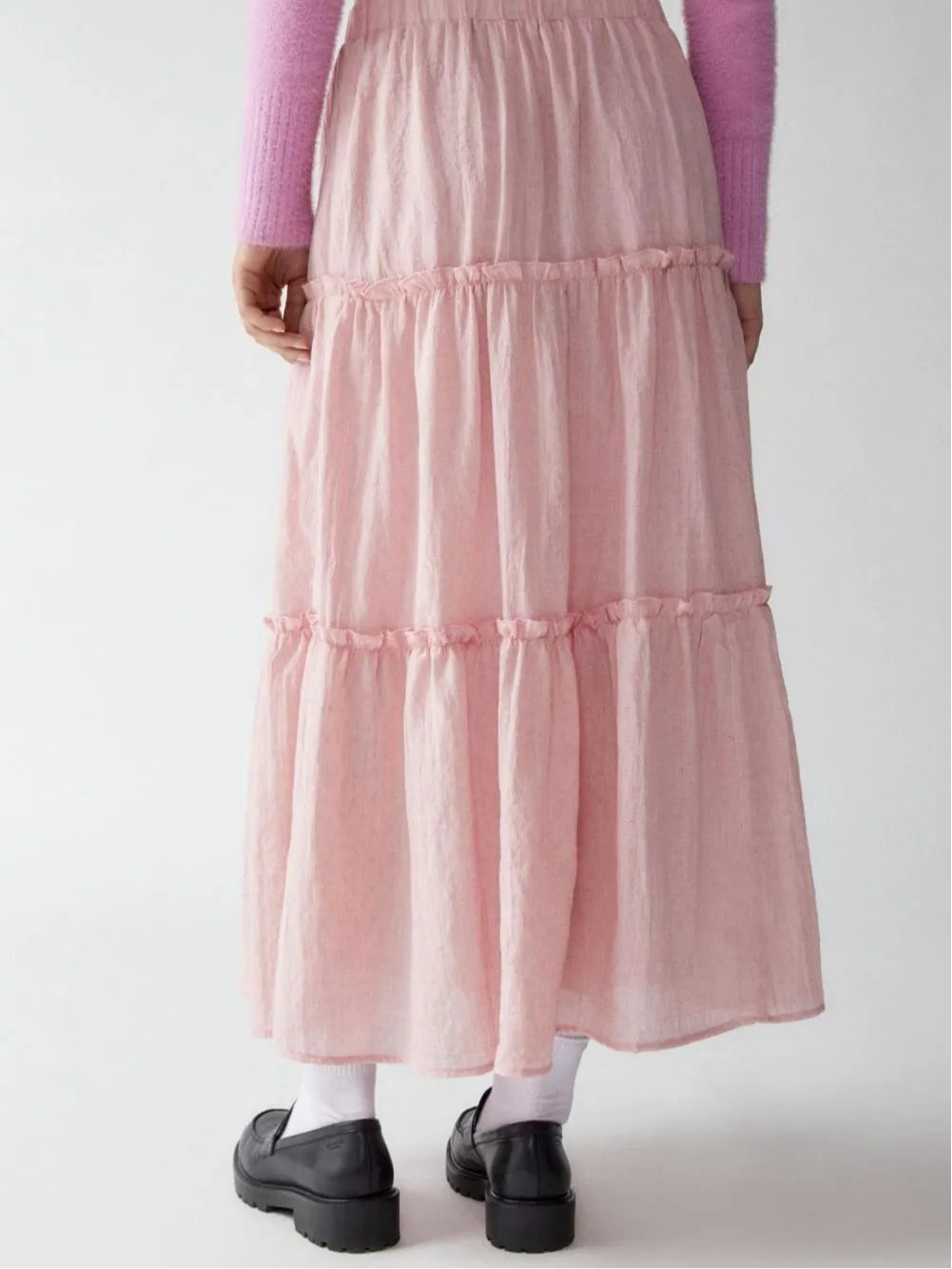 Frill Elastic Waist Skirt