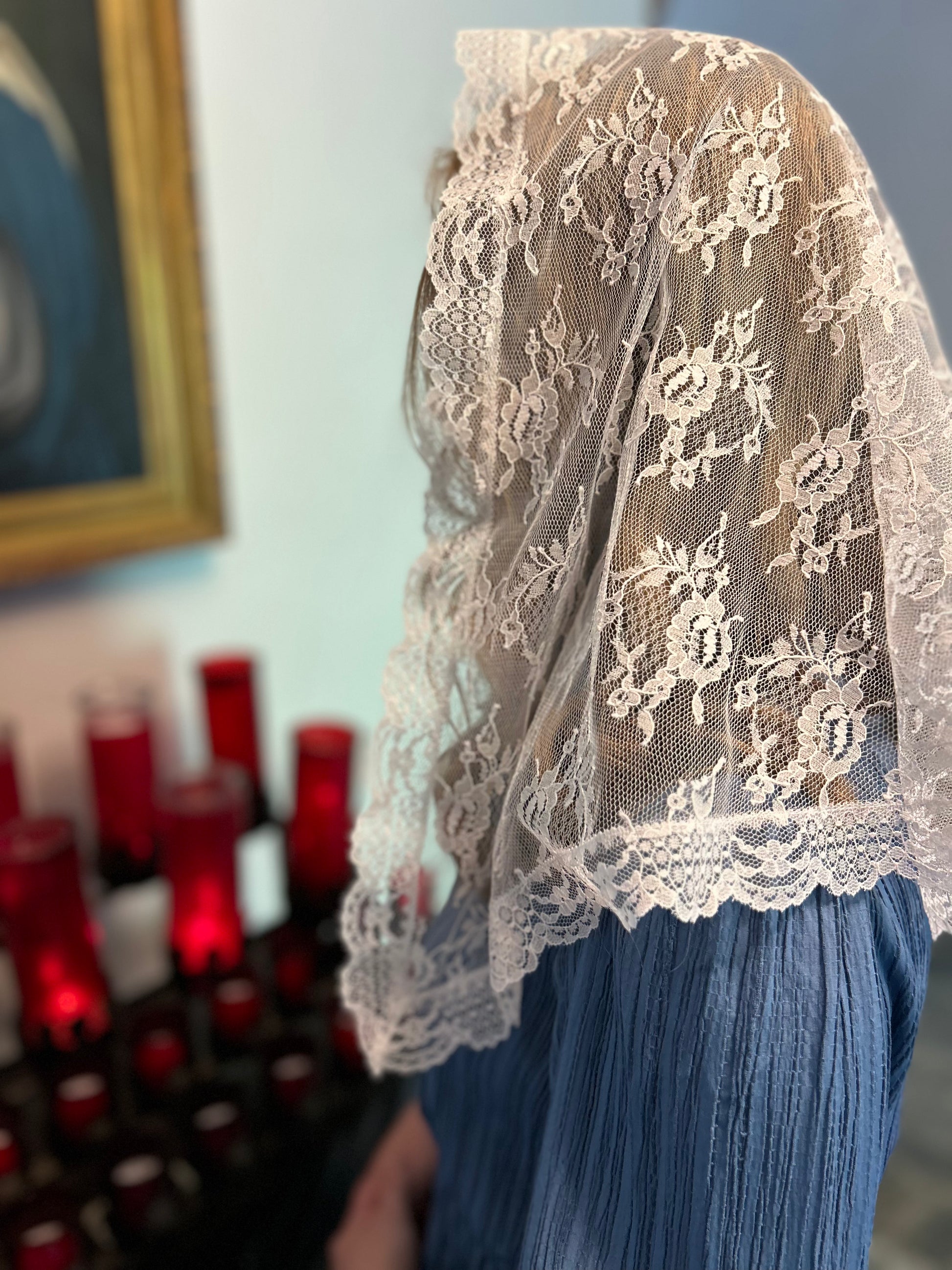 Serenity Rose, D Shaped Veil