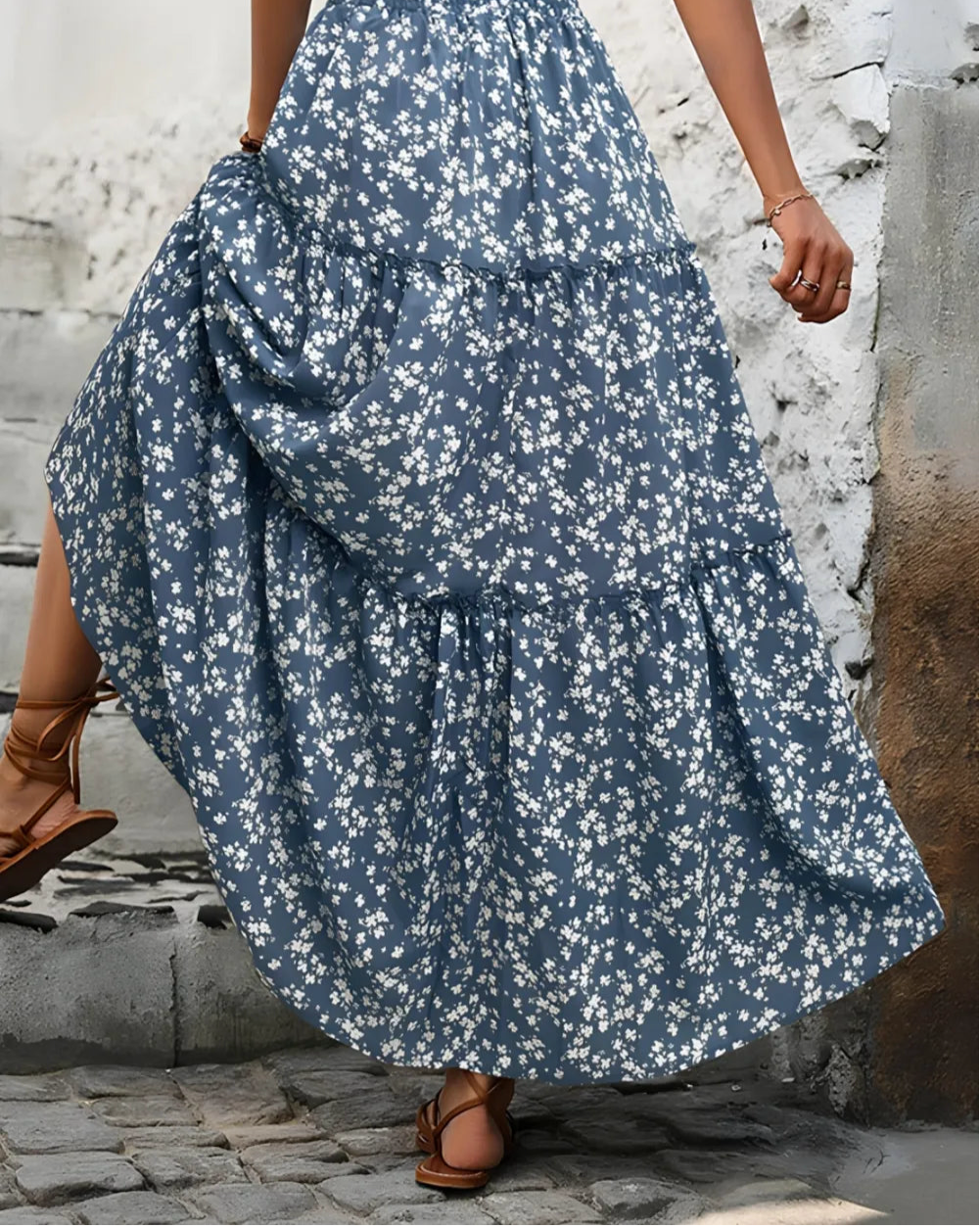 Tiered Floral Maxi Skirt