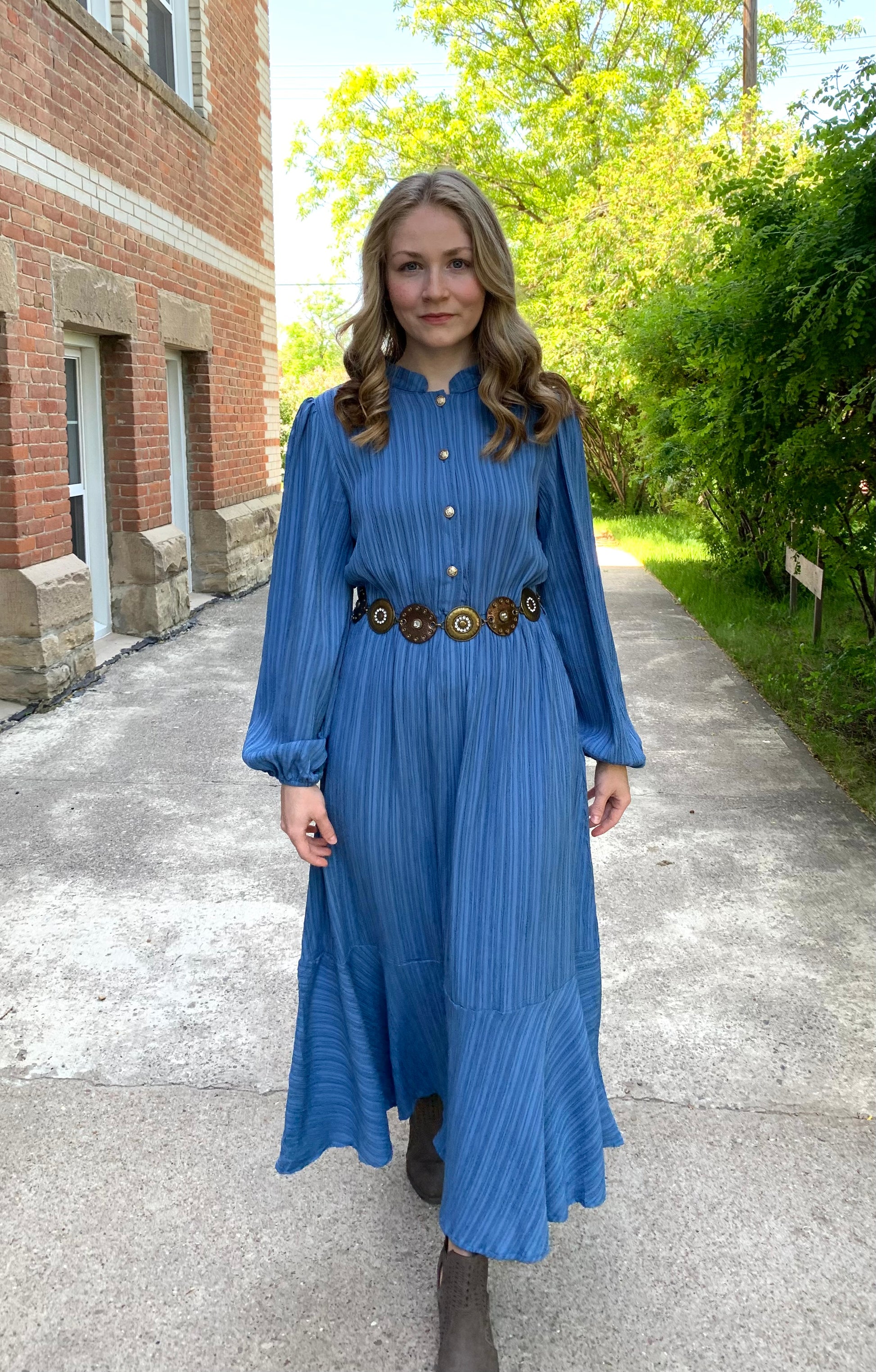 Honey Tie Waist Long Sleeve Dress